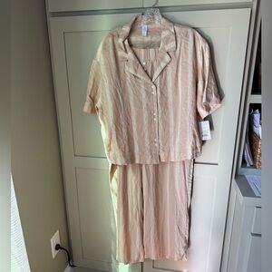 NWT Stars Above Matching Striped Top & Wide Cropped Pants (SZ L Top, XL Pants)